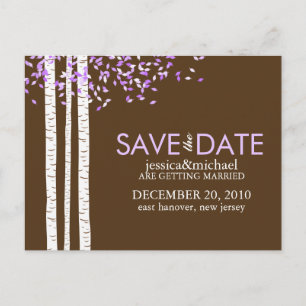 Cartão Postal De Anúncio Casamento de Salve a Data das Bétulas