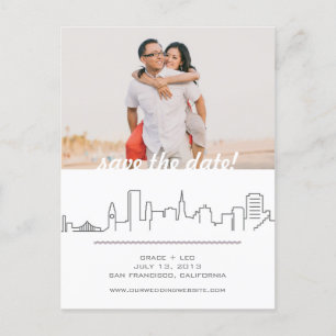 Cartão Postal De Anúncio Casamento de São Francisco Salve Data com Foto