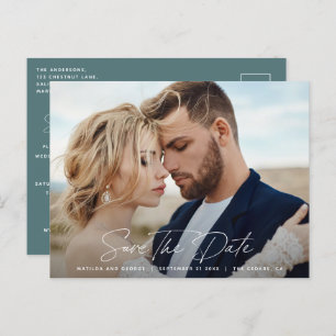 Cartão Postal De Anúncio Casamento elegante com script moderno
