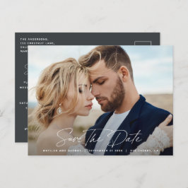 Cartão Postal De Anúncio casamento elegante com script moderno