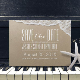 Cartão Postal De Anúncio Casamento Elegante na Praia e na Água do Mar Salve