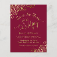 Casamento em Caligrafia Dourada Save the Date Marr