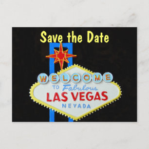 Cartão Postal De Anúncio Casamento em Las Vegas - Salve a Data