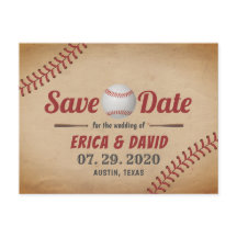 Casamento Esportivo de Beisebol Vintage Salve a Da