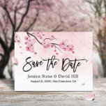 Cartão Postal De Anúncio Casamento Floral Cor-de-Água Rosa Salvar a Data<br><div class="desc">Casamento de Flor de Cereja Floral Cor-de-Rosa Elegante Salve os Anúncios de Data.</div>