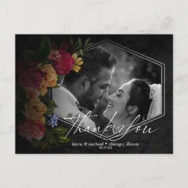 Cartão Postal De Anúncio Casamento Floral das Noites de Sultry Obrigado ID8
