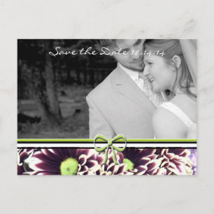 Cartão Postal De Anúncio Casamento Floral do Limão Roxo e do Ouro Salvar a