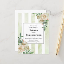 Casamento Floral em Aquarela Verde e Marfim Antigo