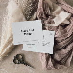 Cartão Postal De Anúncio Casamento Formal Elegante Minimalista Salve a Data<br><div class="desc">Este casamento elegante minimalista,  salvo a data é perfeita para um casamento rústico. O design apresenta uma bela fonte para complementar o seu evento.</div>