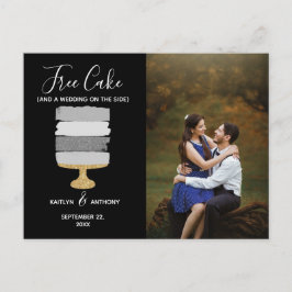 Cartão Postal De Anúncio Casamento Fotográfico moderno e engraçado do Bake