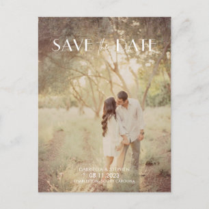 Cartão Postal De Anúncio Casamento Fotográfico Moderno Salve os Cartões-Pos