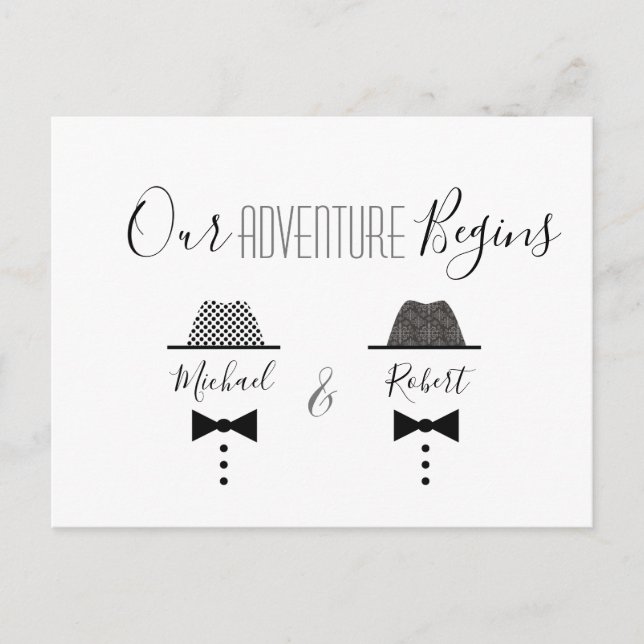 Cartão Postal De Anúncio Casamento Gay Salve A Data (Frente)