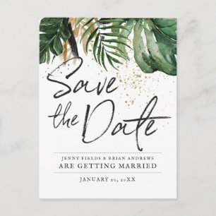 Cartão Postal De Anúncio Casamento Glamouroso de Verão com Vegetação Salv