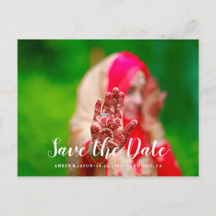 Cartão Postal De Anúncio Casamento índio com fotografia personalizada Salve