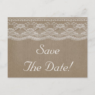 Cartão Postal De Anúncio Casamento Leather & Lace Salve A Data