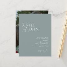 Casamento Minimalista Moderno em Azul Poeirento