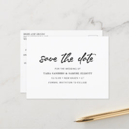 Cartão Postal De Anúncio Casamento Minimalista Moderno Salvar a Data
