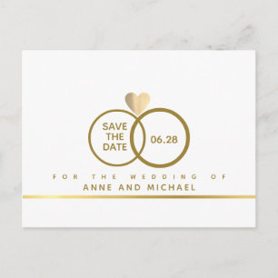 Cartão Postal De Anúncio casamento minimalista SALVE A DATA