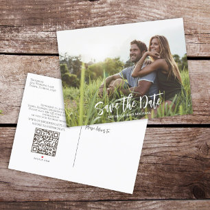 Cartão Postal De Anúncio Casamento Moderno com Orçamento Reduzido Salve a D