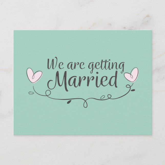 Cartão Postal De Anúncio Casamento Moderno Estamos Nos Casando Com O Rabisc (Frente)