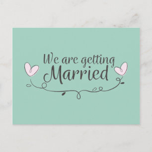 Cartão Postal De Anúncio Casamento Moderno Nós Estamos Nos Casando Doodle