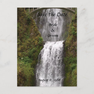 Cartão Postal De Anúncio Casamento na Ponte das Cataratas de Multomah