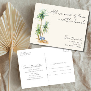 Cartão Postal De Anúncio Casamento na Praia com Orçamento Limitado Salvar a