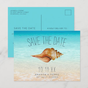 Cartão Postal De Anúncio Casamento na Praia de Key West Flórida