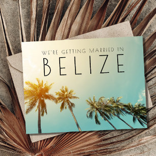 Cartão Postal De Anúncio Casamento na Praia em Belize Salve a Data