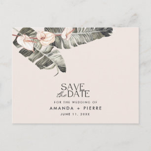 Cartão Postal De Anúncio Casamento na Praia Tropical - Salve a Data