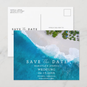 Cartão Postal De Anúncio Casamento no Destino de Praia Jamaica