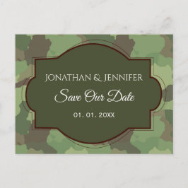 Cartão Postal De Anúncio Casamento no Exército Salve a data