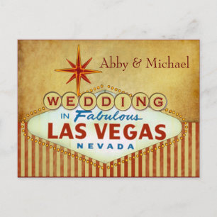 Cartão Postal De Anúncio Casamento no Fabuloso Las Vegas - Listras Vintage