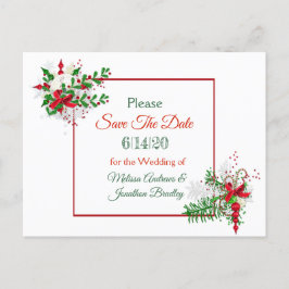 Cartão Postal De Anúncio Casamento no inverno branco que pensou em salvar o