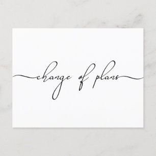 Cartão Postal De Anúncio Casamento Pequeno Mudança de Planos Roteiro Modern