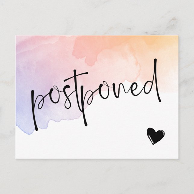 Cartão Postal De Anúncio Casamento Pessegueira Violeta Adiado (Frente)