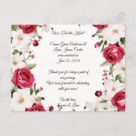 Cartão Postal De Anúncio Casamento Romântico Rosa Vermelha & Lírio-do-Vale