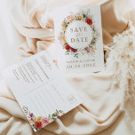 Cartão Postal De Anúncio Casamento Rustic Boho Pampas Flor Greenery<br><div class="desc">Este belo cartão de data inspirado em vassoura vai adicionar um toque perfeito ao seu casamento. A design apresenta flores rústicas de aquarela,  elegante grama pampas,  e verde tropical exuberante complementado com a tipografia moderna.</div>
