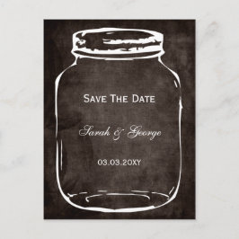 Cartão Postal De Anúncio casamento rústico de jarro salvar a data