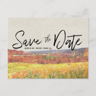Cartão Postal De Anúncio Casamento Rústico de Outono Postcard de Salve a