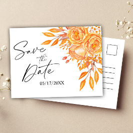 Cartão Postal De Anúncio Casamento Rústico Floral - Salve a Data