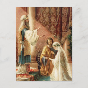Cartão Postal De Anúncio Casamento SAVE THE DATE Católico Tradicional