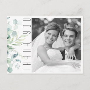 Cartão Postal De Anúncio Casamento Sonho Verde Obrigado Azul/Verde ID817