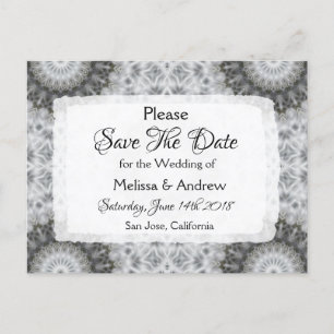 Cartão Postal De Anúncio Casamento Temático de Mandala Save the Date