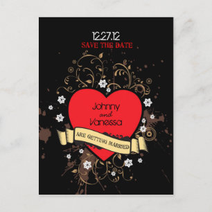 Cartão Postal De Anúncio Casamento Temático de Música Rock & Roll com Visua