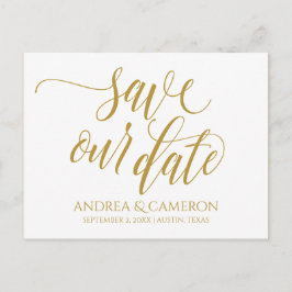Cartão Postal De Anúncio Casamento Tipografia Moderna Save-the-Date | Doura