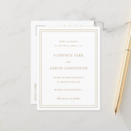 Cartão Postal De Anúncio Casamento Tradicional Ouro Inesquecível Salve a Da