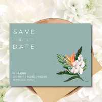 Casamento Tropical Floral Havaí Salve a Data