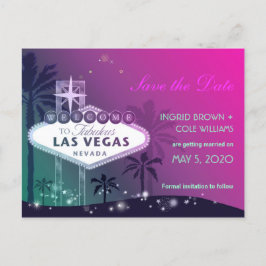 Cartão Postal De Anúncio Casamento Único da Faixa de Las Vegas Salve a Data