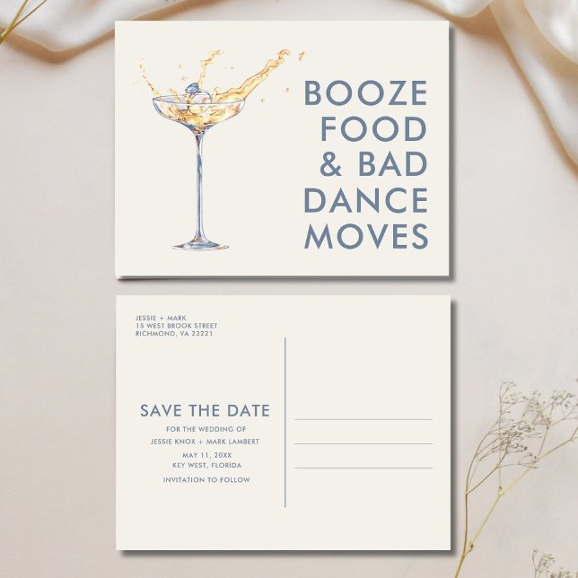 Cartão Postal De Anúncio Casamento Único Engraçado Salvar a Data (Funny Unique Wedding Save the Date Announcement Postcard)